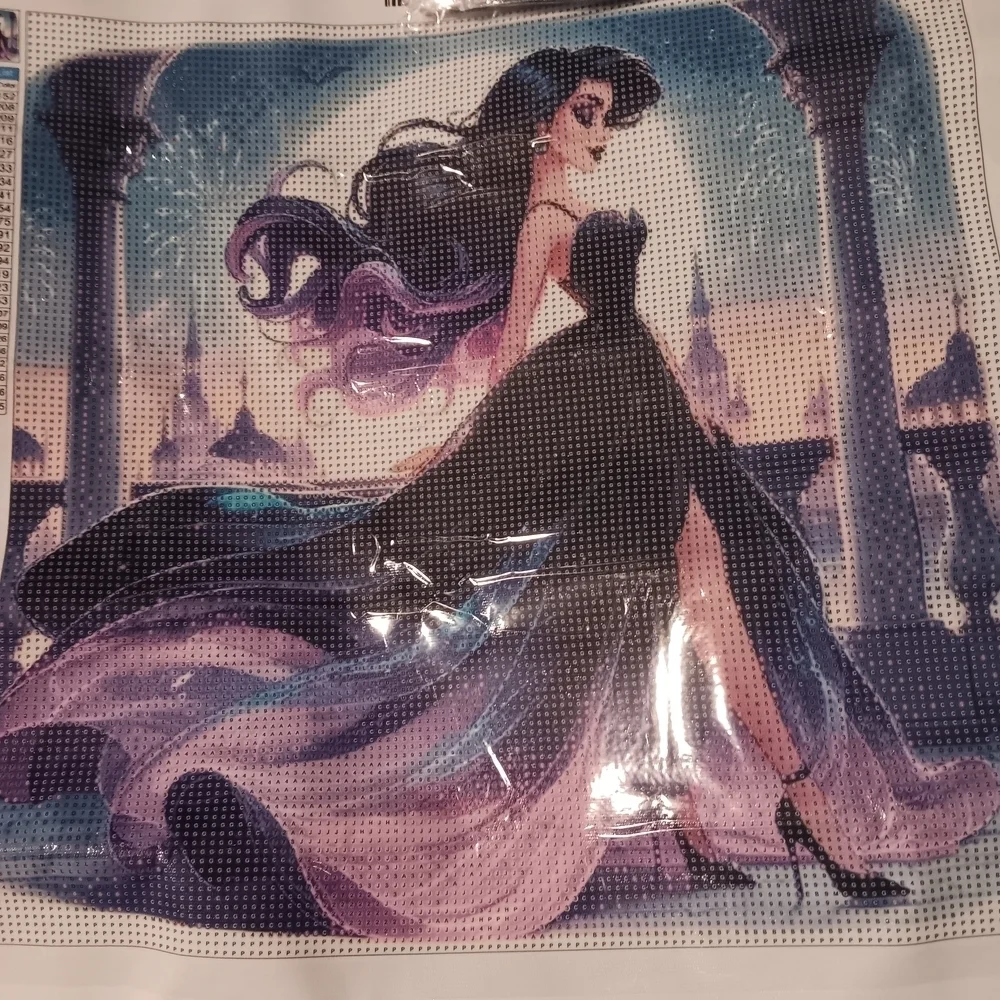 Elegant Purple and Black Disney Villian Ursula Diamond Art Painting Kit 40x40